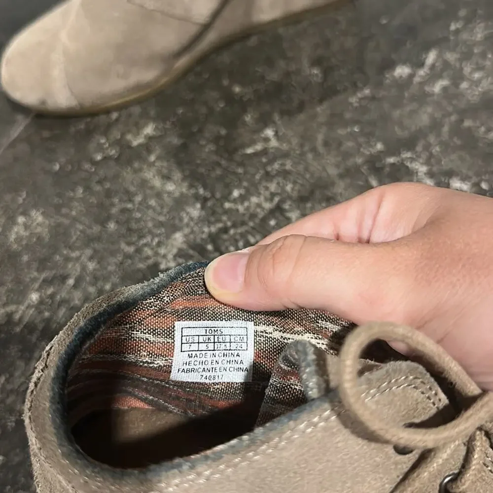 Toms Desert Wedge Suede Booties 7